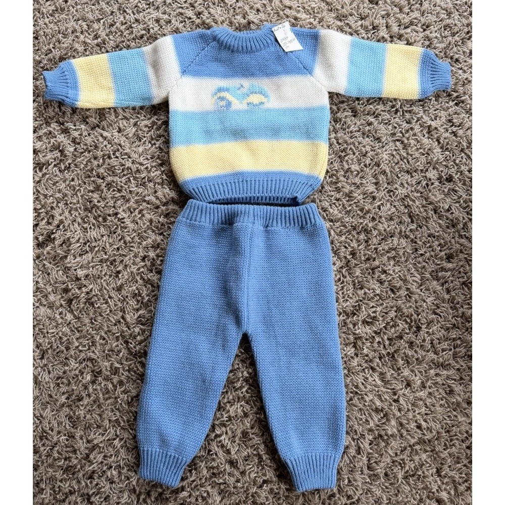 Vintage Tiny Finery 9 Mont Boys Sweater Outfit New With Tags Cars